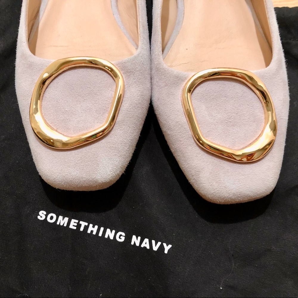 SOMETHING NAVY | S/N | 6.5 | Lavender | Purple | Flats | Gold Buckle | Suede